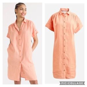 NWT J. Crew Relaxed-fit Oversized Linen Shirt Dress